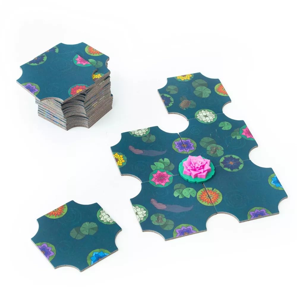 Incredible Dream A Gentle Rain Bloom Edition - Calming Tile-Laying Puzzle Game - Small Cardboard - 3D Lotus Blossoms - Family-Friendly