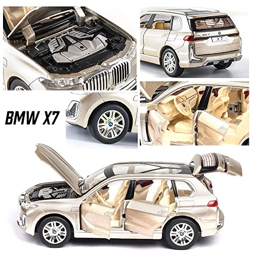 Adlon Car 4 Wheel Drive Metal Car Pull Back with Open Doors, Engine Cover, Front and Rear Light & Music Great Gift for Boys and
