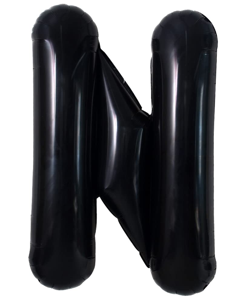 Toniful 40 Inch Large Black N Letter Balloons Jumbo Helium Balloons,Foil Mylar Big Alphabet Balloons For Birthday Party Annivers