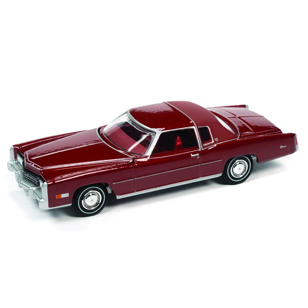 1975 Cadillac Eldorado Cerise Firemist Red Metallic With Maroon (Partial) Vinyl Top With White Interior ''Luxury Cruisers'' Limi