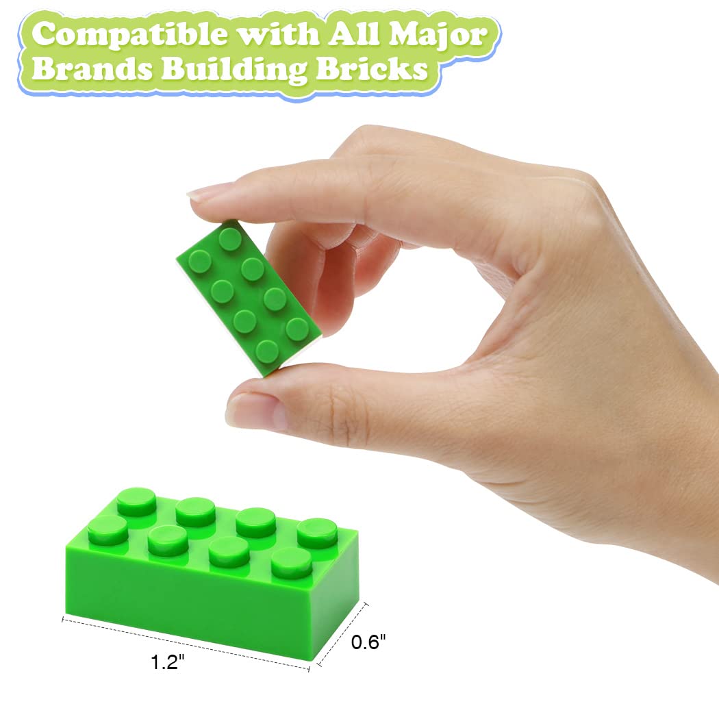 Unirolic Classic Building Bricks, 200 Piece 2X4 Building Blocks Stem Creative Building Toys, 100% Compatible With All Major Brands, Moc Building Bricks Diy Play Set For Kids Age 6+ (Green)