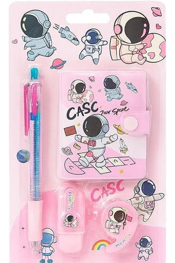 Astronaut Stationery Set For Kids  Cute SpaceThemed Notebook, Pen, Sharpener & Tape | School Supplies Gift Pack  Random Model