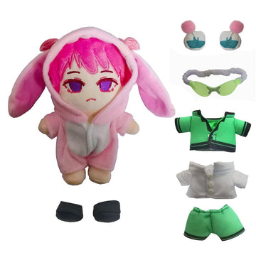 Kila Mila Saiki K Plush Stuffed Toy Cute Kawaii Plushie Doll Figure Merch 8'' (Two Sets Of Removable Doll Clothes) (Pink)