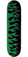 CCS Flames Skateboard Deck  Black/Green  8.38 x 32.00