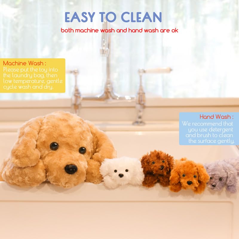 5 Pieces Dog Stuffed Animals For Girls,1 Mommy Dog With 4 Babies,Puppy Stuffed Animals Gifts For Girls 3 4 5 6 7 8 9 Years,Soft