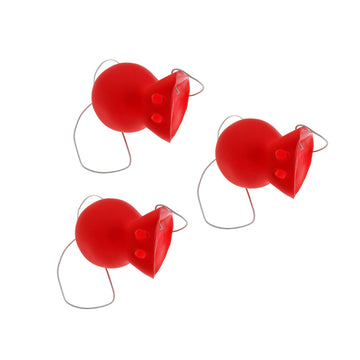 Dzrige 3Pcs Red Clown Nose Rubber Clown Nose Honking Squeaking Clown Nose Cosplay Party Fun Stage Halloween Performance Props Fe