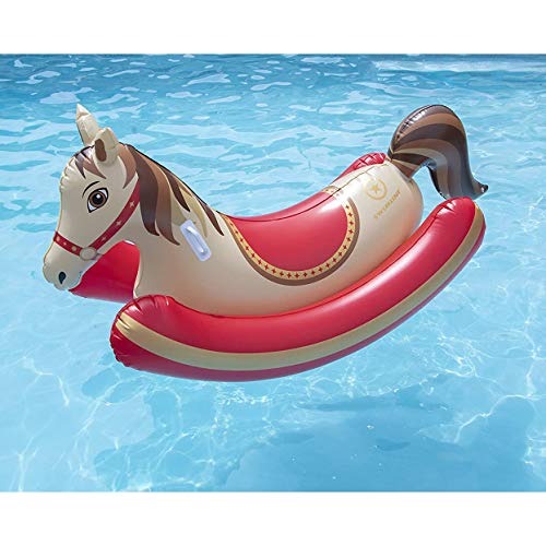 Swimline Inflatable Hobby Horse Pool Rocker, 81" x 36" x 40", Plastic, Multi-Color, Model 90588