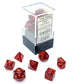 Chessex Dice Set - 10mm Glitter Red/Gold Polyhedral Dice Set - Dungeons and Dragons D&D DND TTRPG Dice - Includes 7 Dice - D4 D6