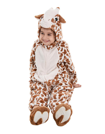 Hsctek Baby Giraffe Costume, Infant Giraffe Cosplay Newborn Boys Girls, Toddler Halloween Onesie Suit Kids 18-24 Months