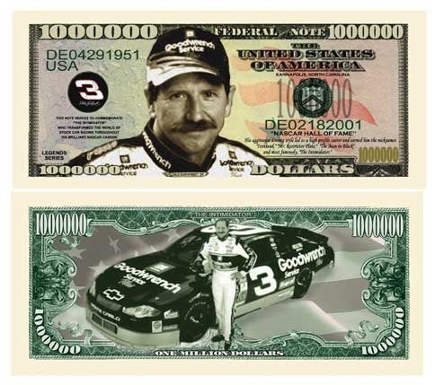 American Art Classics Pack Of 5 - Dale Earnhardt Sr. Senior Million Dollar Bill