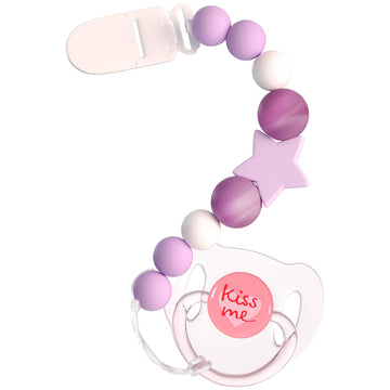 Aori Pacifier Clips For Rebron Baby Dolls Pacifier Holders Silicone Pacifier Clips With Magnetic Pacifier -Purple