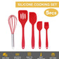 Kids Cooking Utensils Set - 5-Piece Kids Kitchen Tools - Safe Kids Baking Set - Food Grade Toddler Chef Supplies - Gender Neutral Silicone Cookware Kit With Spatula