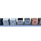 1.5 Element Cube Set - 7 Pure Metal Density Cubes with Engraved Atomic Data - Precision Machined Science Specimens + Display Sta
