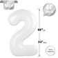White 2 Balloon, Translucent Number Balloons 40 Inch, 2Nd Balloon Number Birthday Decorations, Second Two Birthday Party Supplie