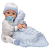 Adora Adoption Babies Collection 16” Baby Doll with 9 Accessories, Vinyl, White and Blue, Model 2181208 - Gift for Ages 3+