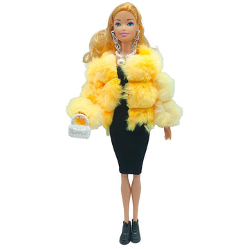 Flfuatt Stylish Fashions Girls Doll Toys, The Ultimate Fashionista Doll For Trendy Kids, 11.5 Inch Fashion Doll (Yellow)