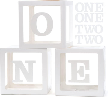 Voircoloria 1St Birthday Decorations For Boys, 3Pcs One Boxes For 1St Birthday For Boy Or Girl With One Letters For Photoshoot P