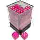 chessex Manufacturing cHX25844 12 mm Pink Opaque D6 Dice with White Pips - Pack of 36