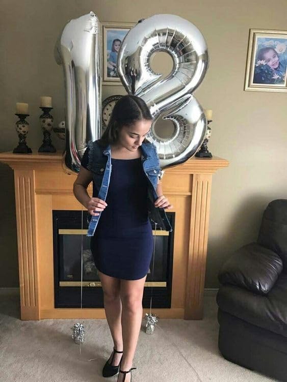 18 Balloon Number, Silver Number 18Th Birthday Balloons 40 Inch, 18 Years Old Silver Birthday Decorations For Boys Girls, 18Th A