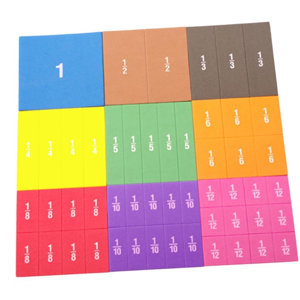 BNF 22x Magnetic Fraction Tiles Rainbow Math Manipulatives for Elementary SchoolToys & Hobbies  Educational  Numbers