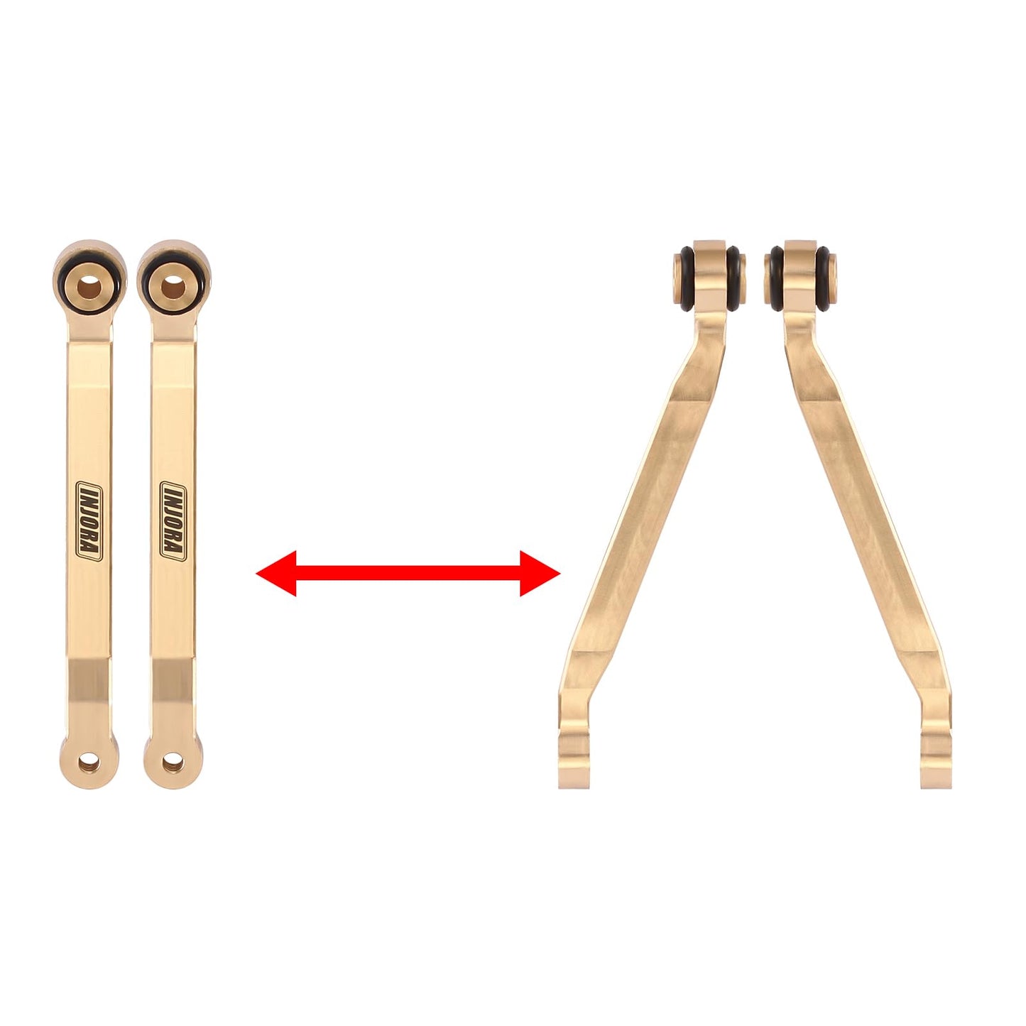 INJORA Brass High Clearance Chassis Links 39g Heavy Brass Links for FMS FCX24 1/24 Upgrade Part,8PCS (FCX24-04)