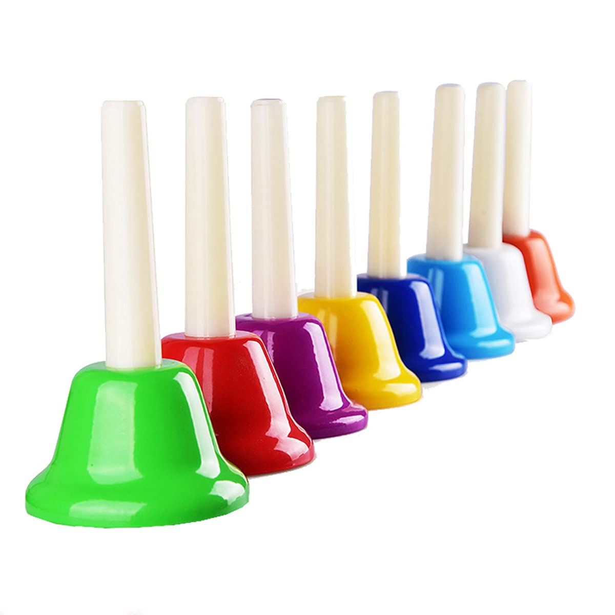 Hand Bells Set, Colorful Percussion 8 Note Diatonic Metal Hand Bell Kit For Toddler, Kid, Adults, Used For Festival, Musical Tea