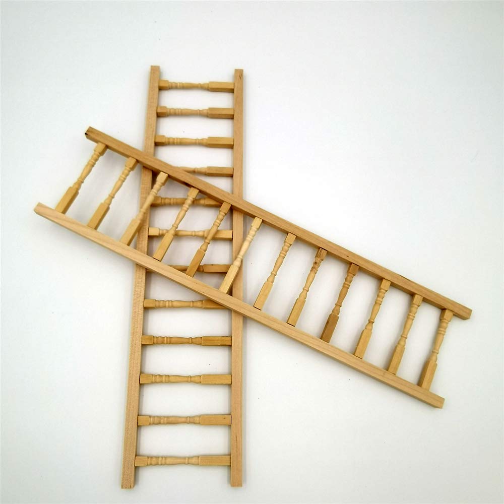 Sxfse Dollhouse Decoration Accessories,Miniature Fence Handrail 1:12 Mini Dollhouse Fence Cute House Mini Fence (Beige, 2 Pcs)