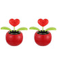 Besportble 2Pcs Solar Dancing Figurines Solar Powered Dancing Flower Heart Swinging Dancer Toy For Car Dashboard Office Desk Dec