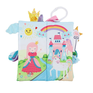 Baby Book Soft Crinkle Cloth Books Toys, Soft Activity Baby Books Early Education Toys For Babiesinfant Toddler Baby Boy Girl Baby Toys,Animal Tails Toy Gifts Baby Books (1-Unicorn & Princess)