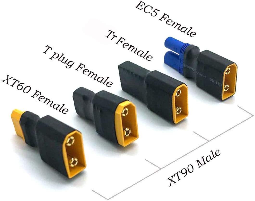 XT90 Male to Female EC5 ,XT90 Male to Female T,XT90 Male to Female XT60 Adapter Converter for FPV Drone RC Lipo NiMH Battery Cha