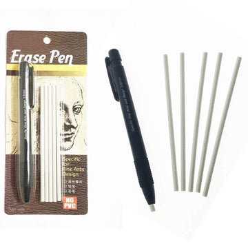 LIKE IT Mechanical Eraser Pen with 5 Refills | Precision Refillable Erase Pen for Sketching Drawing Illustration Artwork and Gra