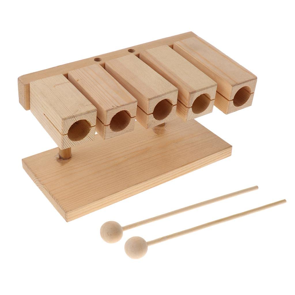 Loom Tree Wooden FiveTone Block Xylophone With Beater For Kids Percussion Instrument Toy