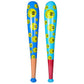Baseball Bat Inflate Happy Face Design, 3.5' Feet Tall, Assorted Colors (2-Pack)