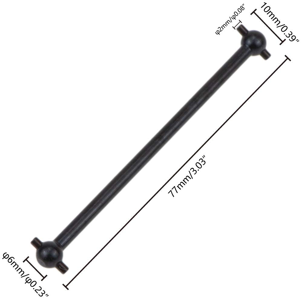 Dogbone Universal Drive Joint Cup Shaft 77mm Iron Black for RC Hobby Model Car HPI HSP,COJOYS,4PCS