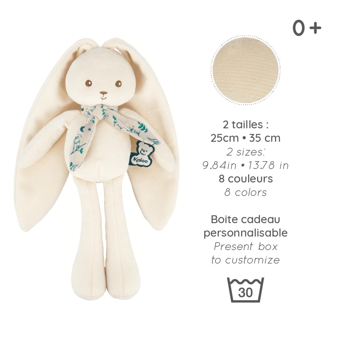 Kaloo Lapinoo My First Friend Corduroy Rabbit - Machine Washable - 10    Tall in Gift Box - Cream Ages 0+ - K969942