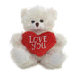 Plushland Stuffed Mocha Heart Bear - Plush Bear Toy For Kids & Adults - Embroidered Heart Pillow - Brown-6 Inches (Love You-Cream)
