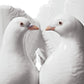 Lladró Porcelain Figure Of White Glossy Pair Of Doves. Figure Of Dove Lovers.