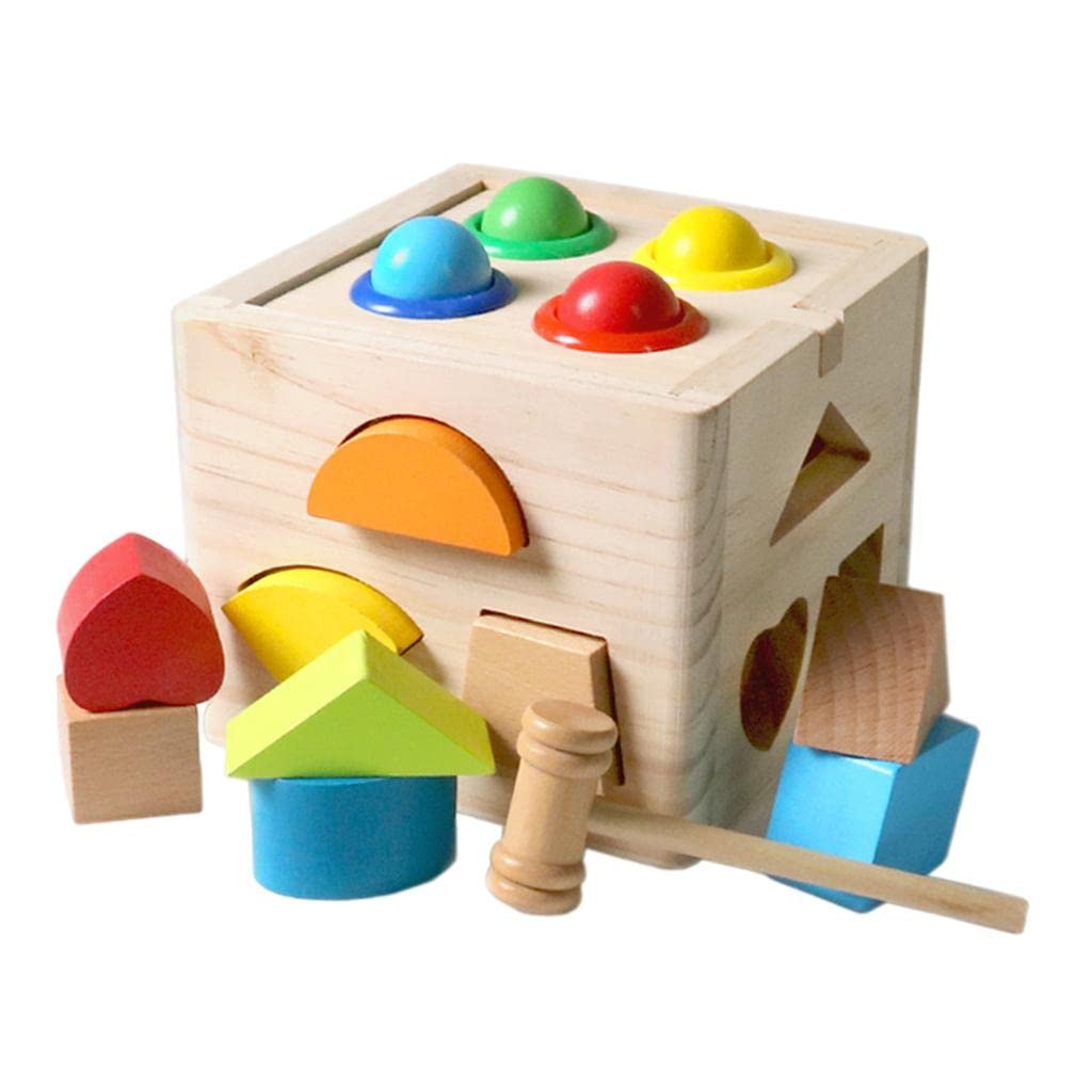 ATORSE Wooden Shape Mathching Sorter Puzzle Development Toys for Ages 24