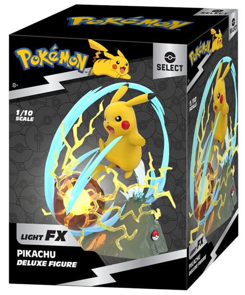 Pokemon Pikachu Deluxe Collector Statue Figure - Light FX - Multicoloured Plastic - Model 674 PKW2370 - Authentic Details for Fans