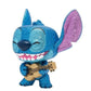 POP Funko Lilo & Stitch Stitch with Ukulele Vinyl Figure 3.75" Blue Diamond Glitter - Entertainment Earth Exclusive