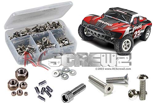 RC Screwz Traxxas Slash 2WD RTR Stainless Steel Screw Kit - One Size, Silver, Model TRA033