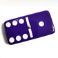 Marion Domino Double 6 Purple Tiles With Spinners, Jumbo Tournament Size In Black Elegant Velvet Bag
