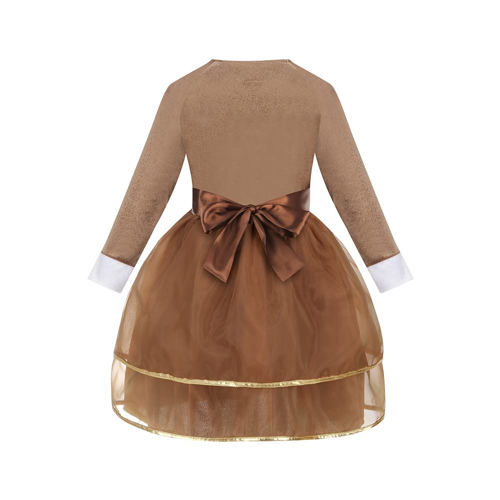 Yolsun Halloween Deer Costume For Girls Christmas Reindeer Princess Dress Fancy Party Outfit