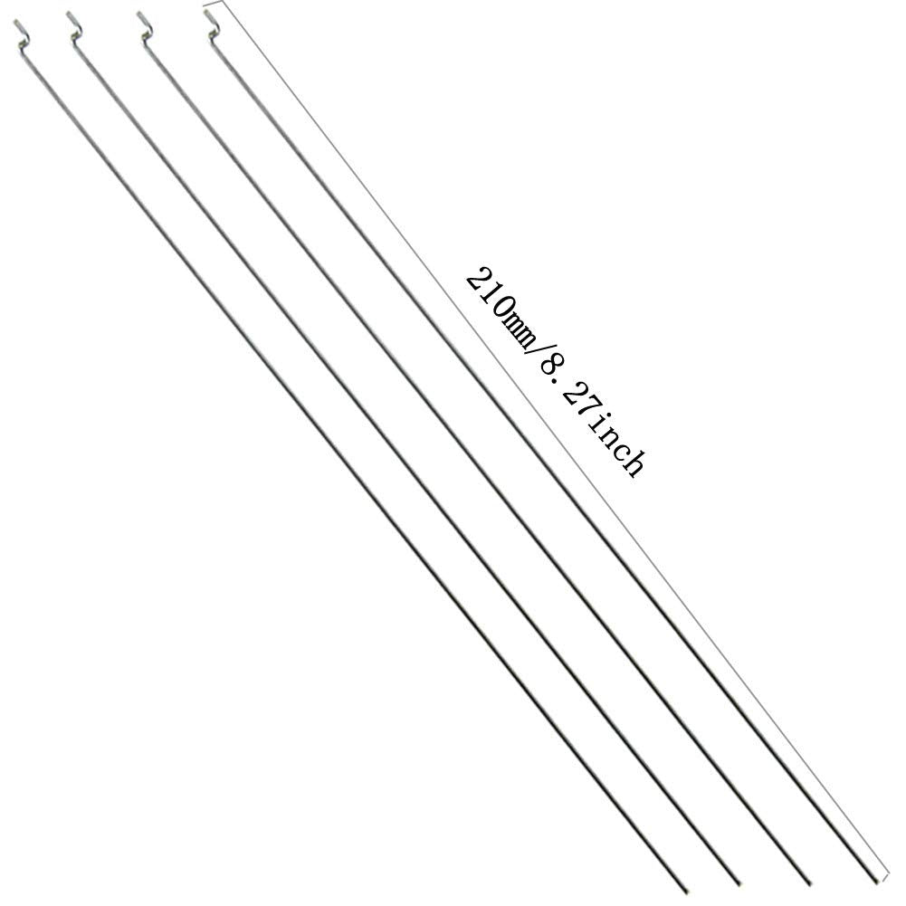 Ltvystore 10Pcs Adjustable Pushrod Connector Linkage Stopper 1.3Mm & 10Pcs Nylon Control Horns 21X10 Mm & 10Pcs 1.2 X 210Mm Z Pu