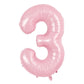 TONIFUL 40 Inch Pastel Pink Number 3 Balloon Balloon Big Pink Digital 3 Balloon for Girls Birthday Party Wedding Bridal Shower 