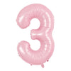 TONIFUL 40 Inch Pastel Pink Number 3 Balloon Balloon Big Pink Digital 3 Balloon for Girls Birthday Party Wedding Bridal Shower 
