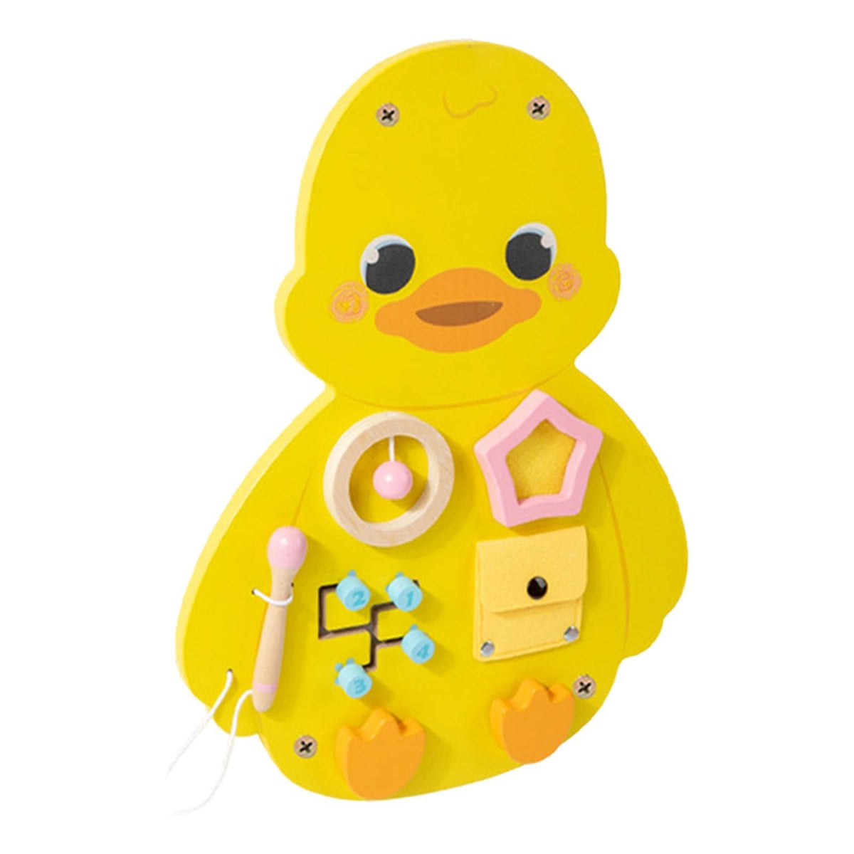 JAZZY PEARLS Busy Board Wall Toy Gifts Easy Install Interactive Play Baby Educational Toy Duck|Baby | Toys for Baby | Developmen