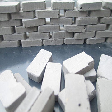 Baenrcy 250Pcs Brick Building Set Dollhouse Miniature Bricks Mini Bricks Model (Grey, 1:35)