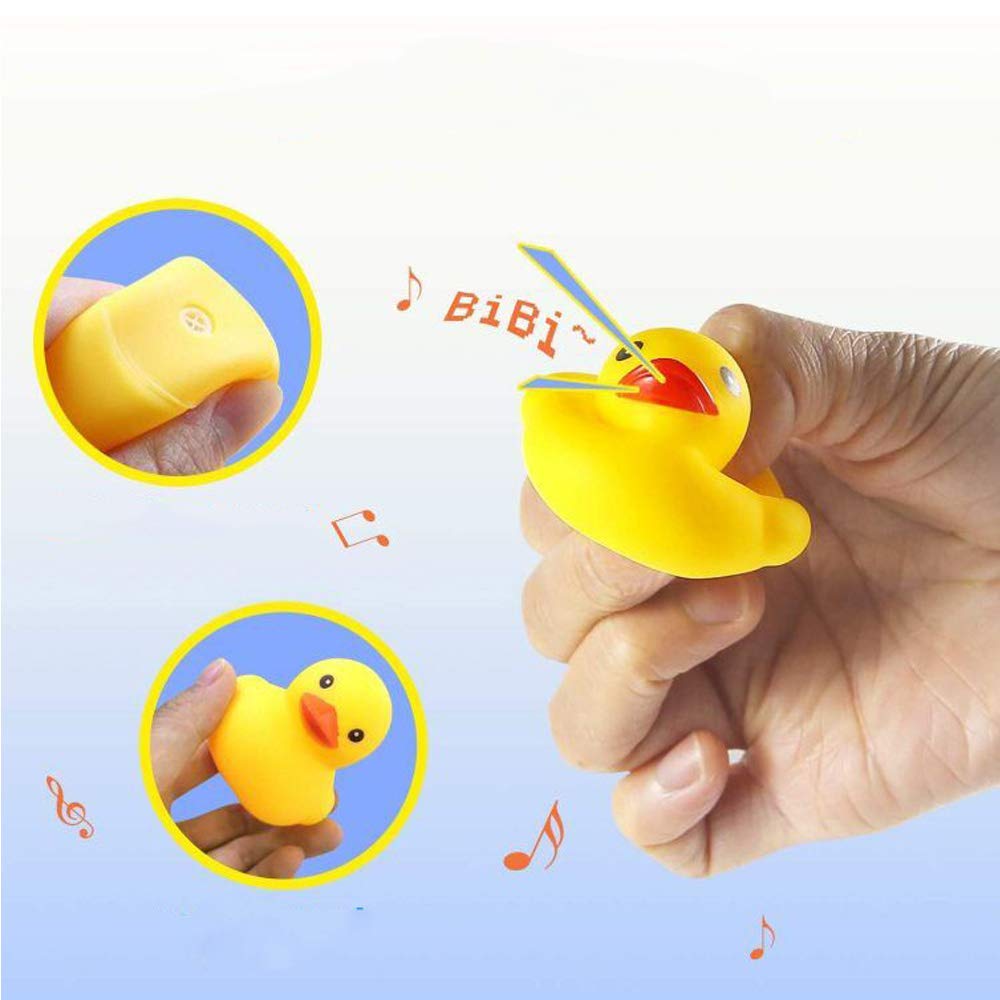 UMBWORLD Preschool Bath Toys Rubber Floating Squeaky Baby Wash Shower Toy for Toddlers Kids Party Decoration 12 Pcs (Yellow Duck
