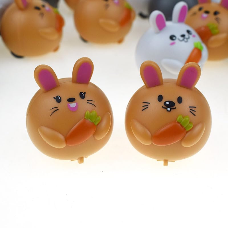 Ai-Fun 6Pcs Easter Pull Back Cars Bunny Cars Rabbit Fun Toy Vehicles For Easter Party Favors Animal Car Toddler Toys For Kids 3-